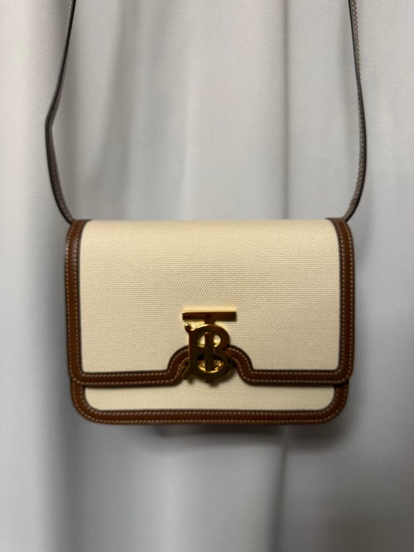 Burberry TB スモール ショルダーバッグ（キャンバス＆レザー）