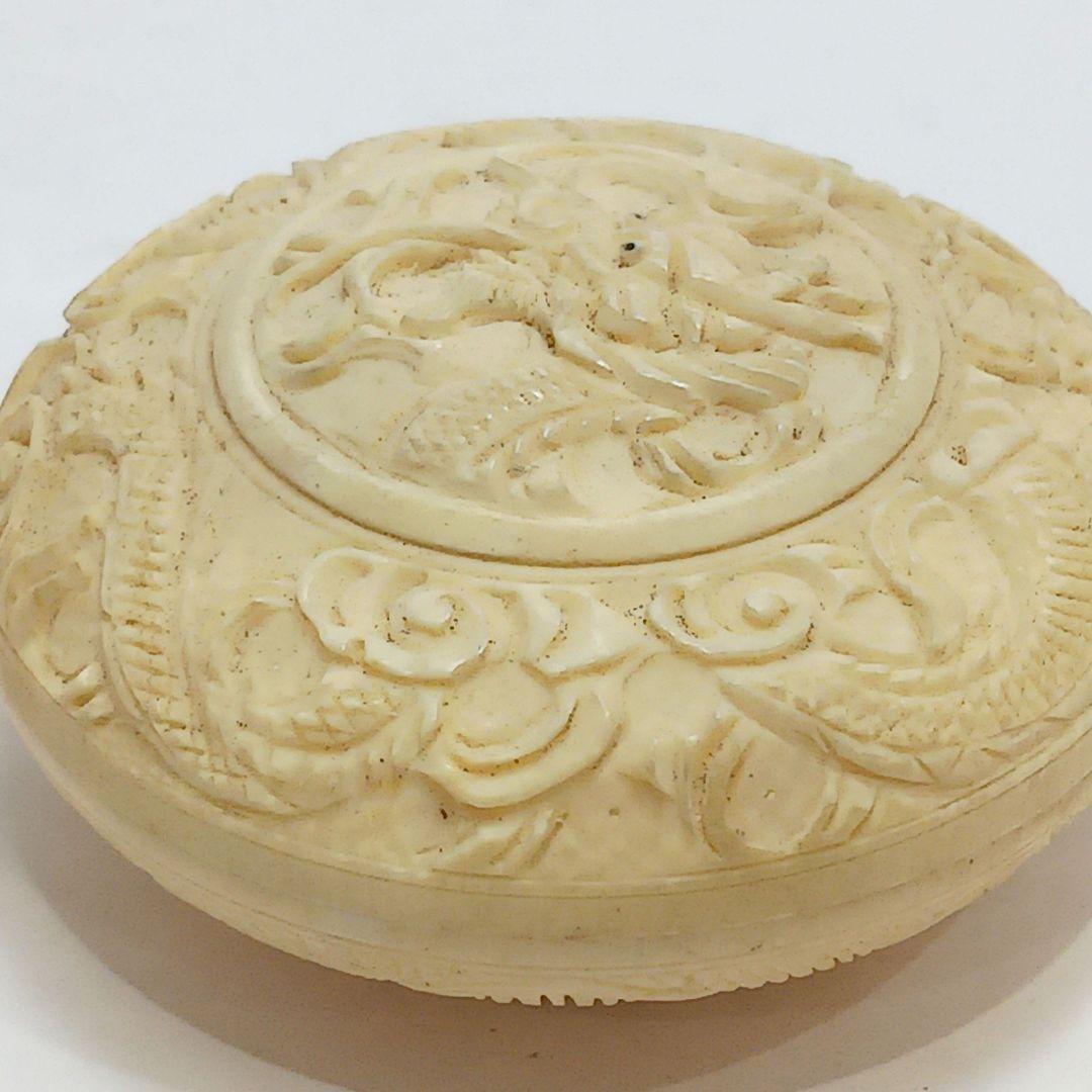 Y3122-65 高級彫刻 雲龍文 香合 33.1g　TTT