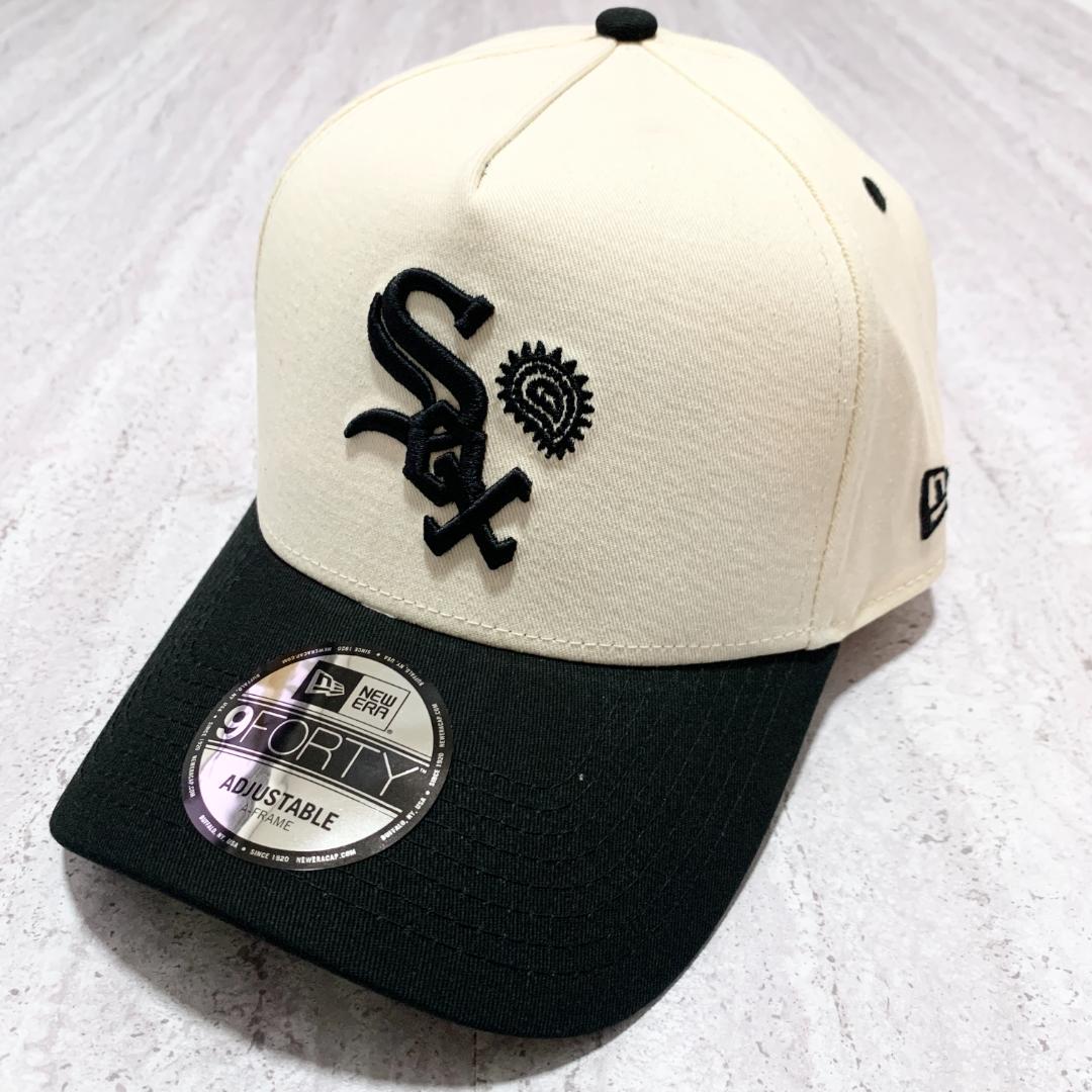 海外限定 ニューエラ SOX ホワイトソックス ブラック ペイズリー