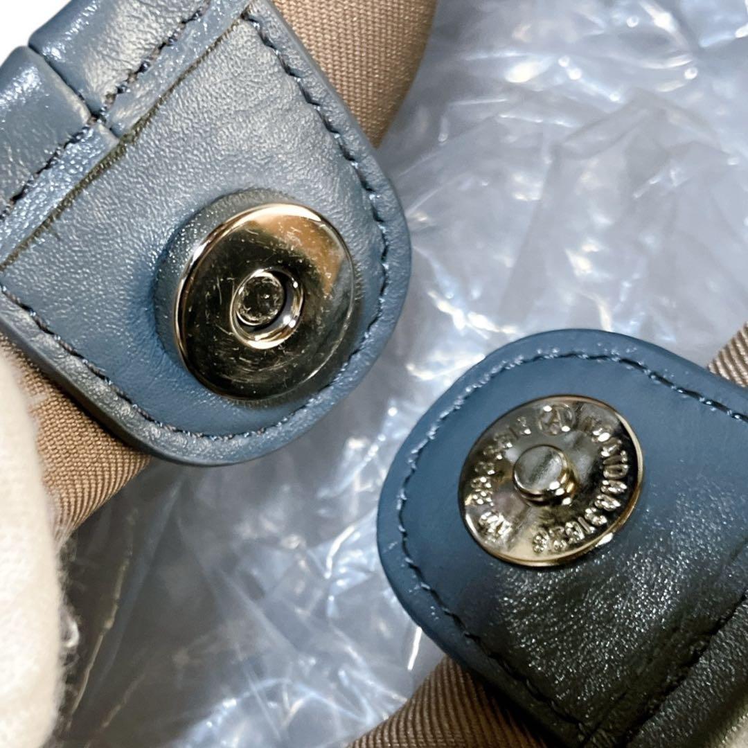 イアパピヨネ 未使用級 アニマルモチーフ バケツ ワンショルダーバッグ ブルー