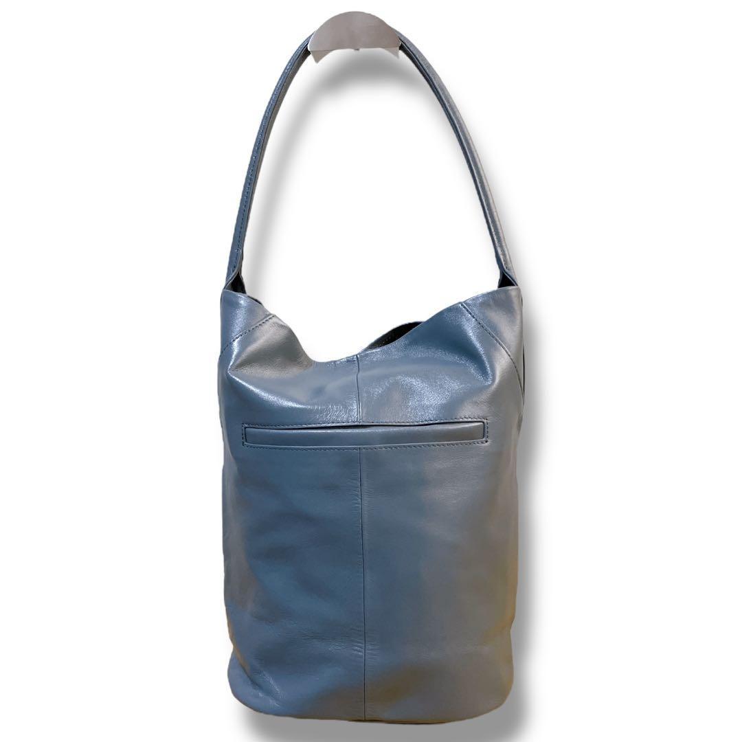 イアパピヨネ 未使用級 アニマルモチーフ バケツ ワンショルダーバッグ ブルー