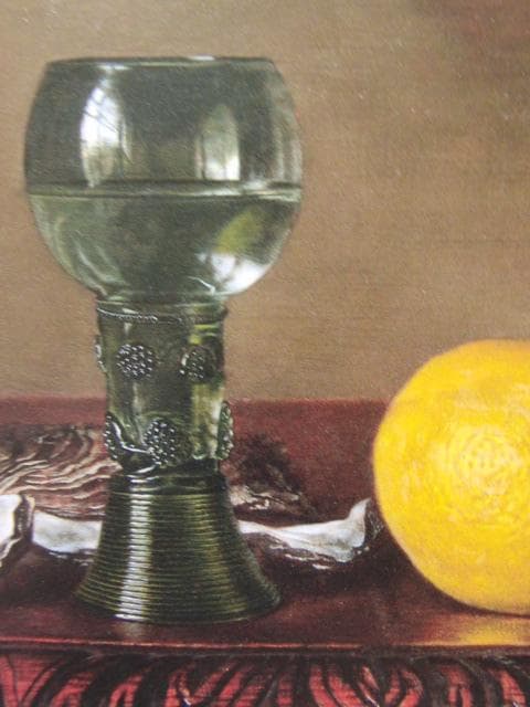 玉有万範、レモンとカキとルーマー杯のある静物、希少画集画、新品高級額・額装付