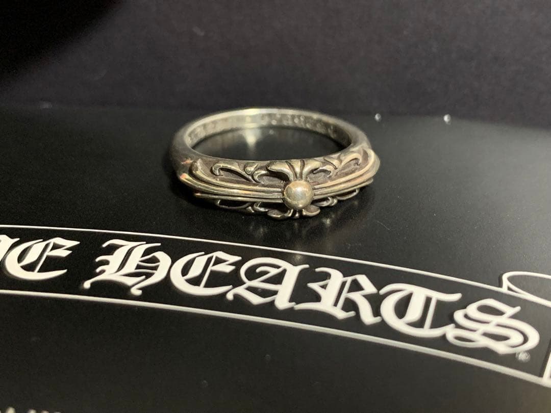 【LA本店購入・レシート付】クロムハーツ ベビークラシックフローラルクロスリング