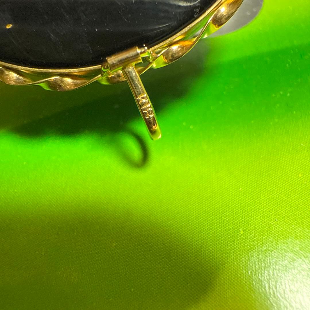 2WAY K18 YG カメオ ブローチ ペンダントトップ