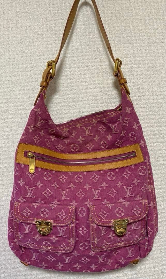 Louis Vuitton モノグラム デニム バギーGM ピンク