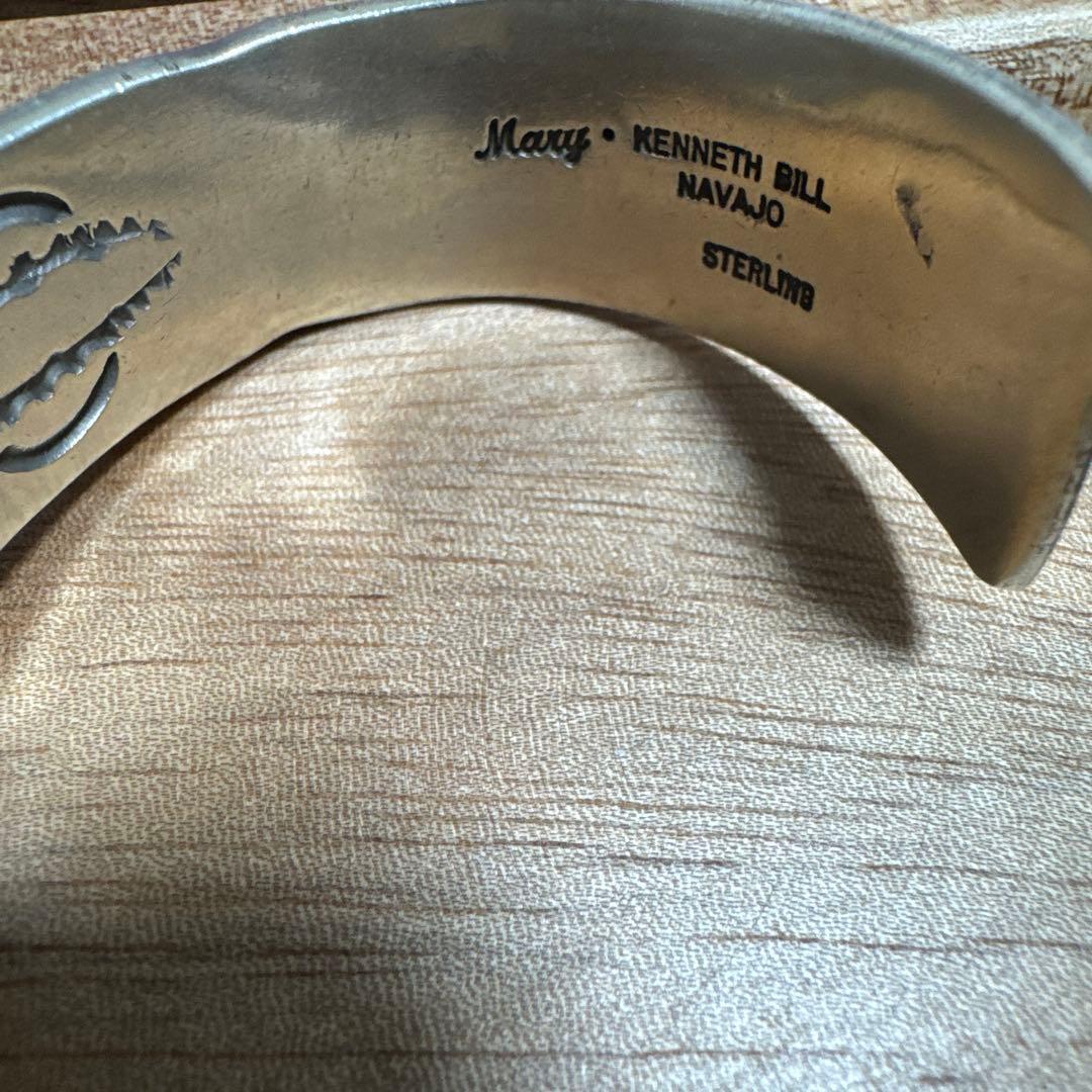 ナバホ族 Kenneth Bill スターリングシルバー バングル