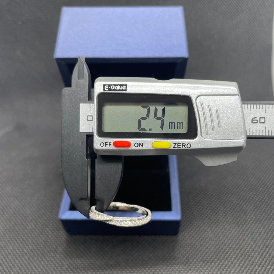 【4号】モアサナイト ツイスト フルエタニティ リング　シルバー