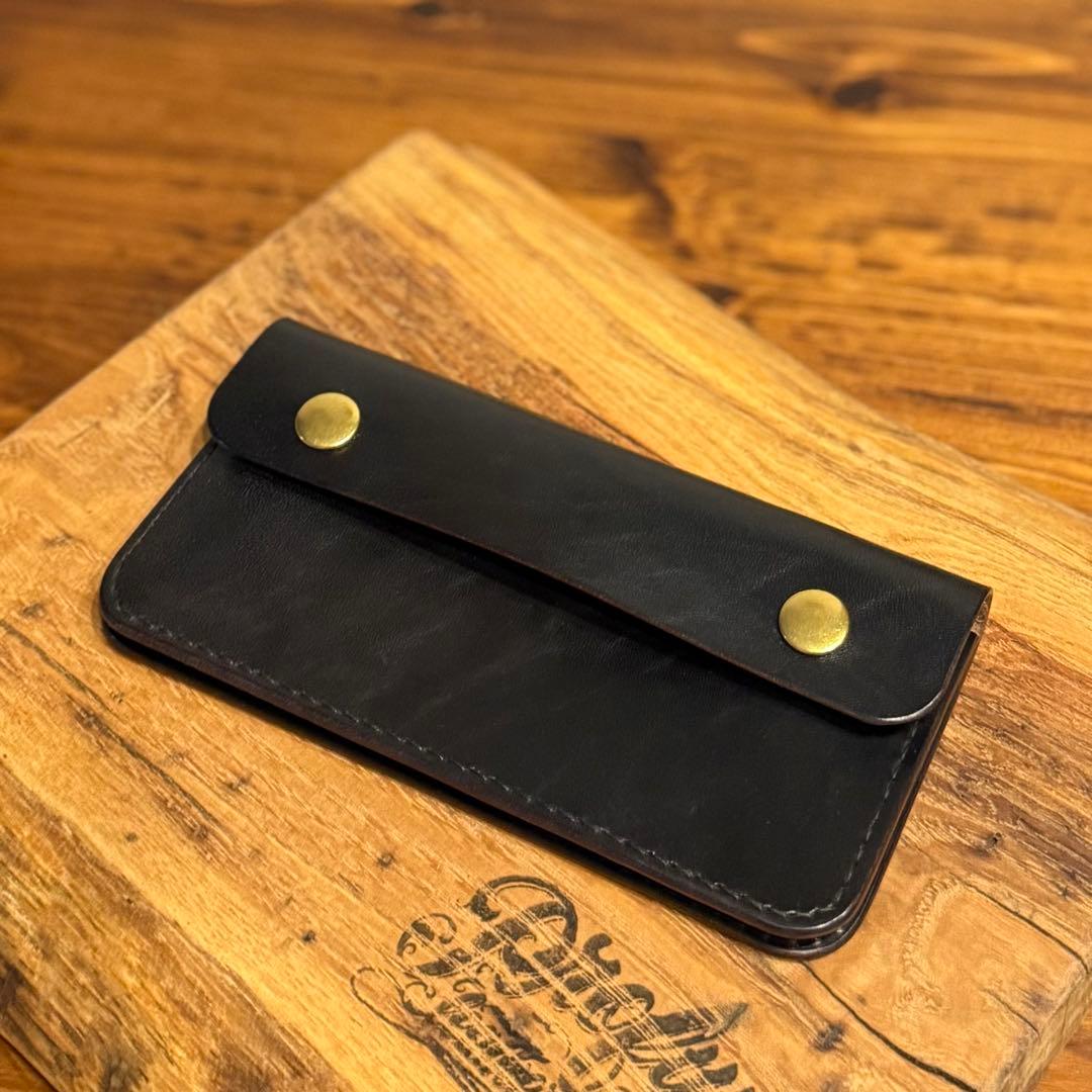 Ｋ*様 トラッカーウォレット 2層『ホースバット　茶芯　ブラック』