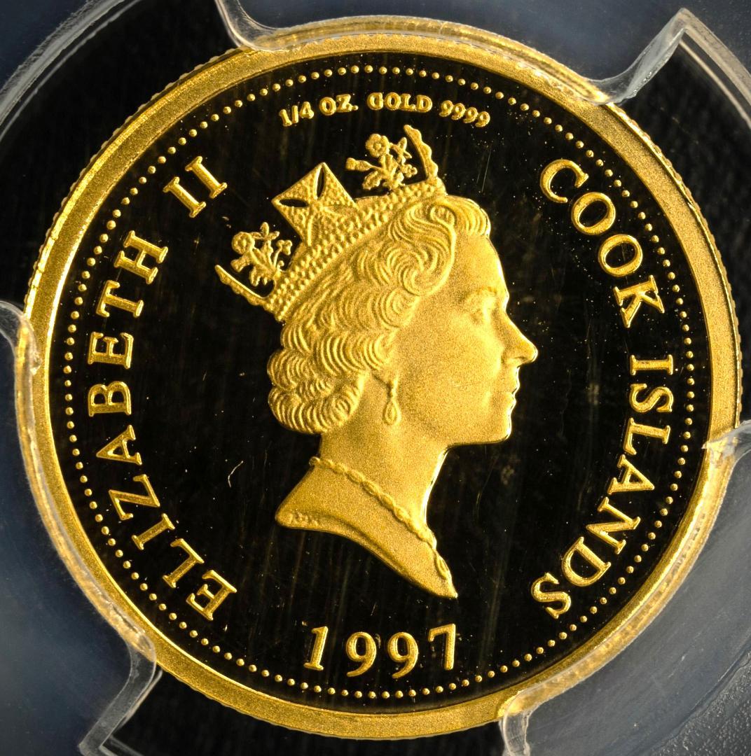 PCGS-PR68 DCAM　クック諸島 ダイアナ　金貨 25ドル 1997