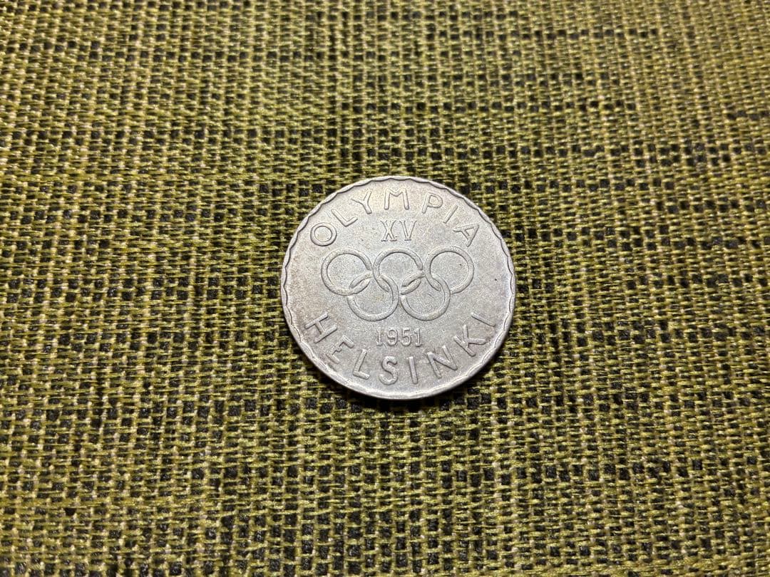 【希少】【特年】1951 フィンランド　ヘルシンキ・オリンピック記念銀貨