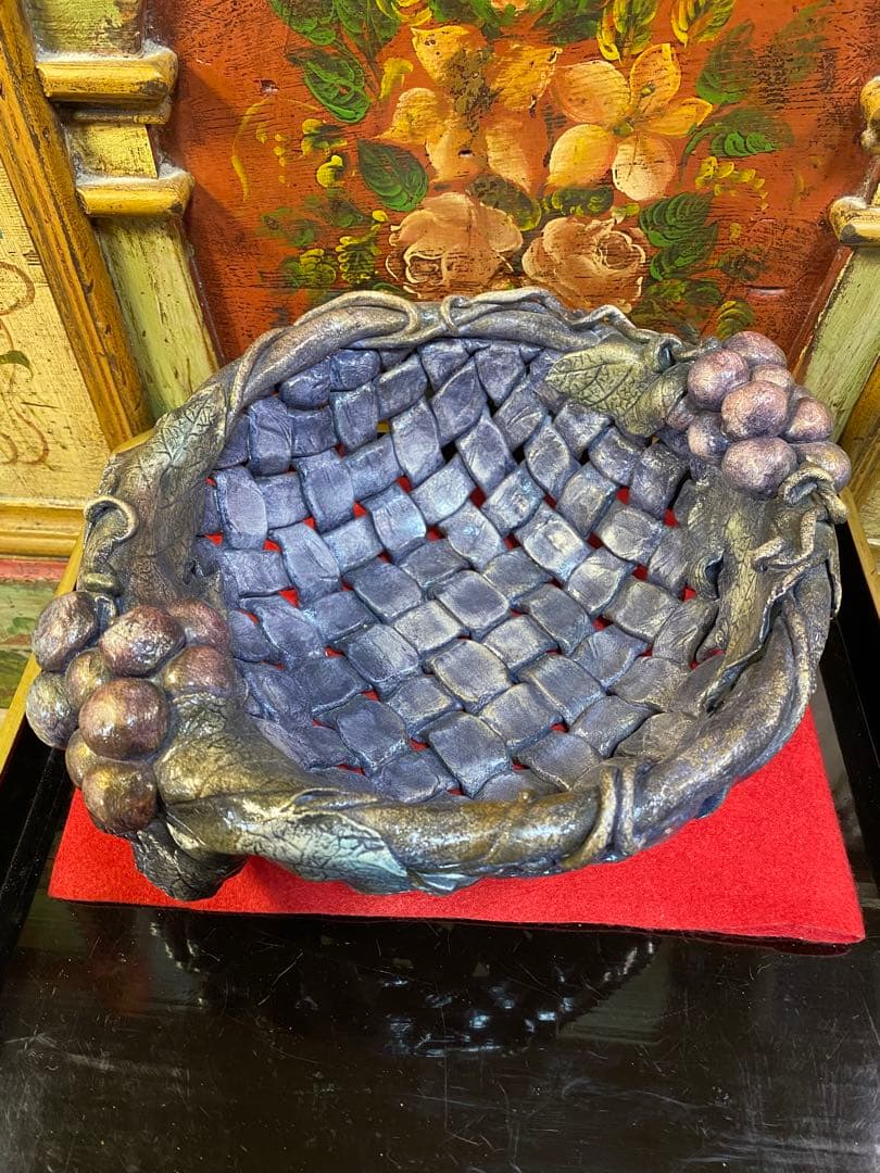 クレイクラフト葡萄の入れ物ハンドメイド