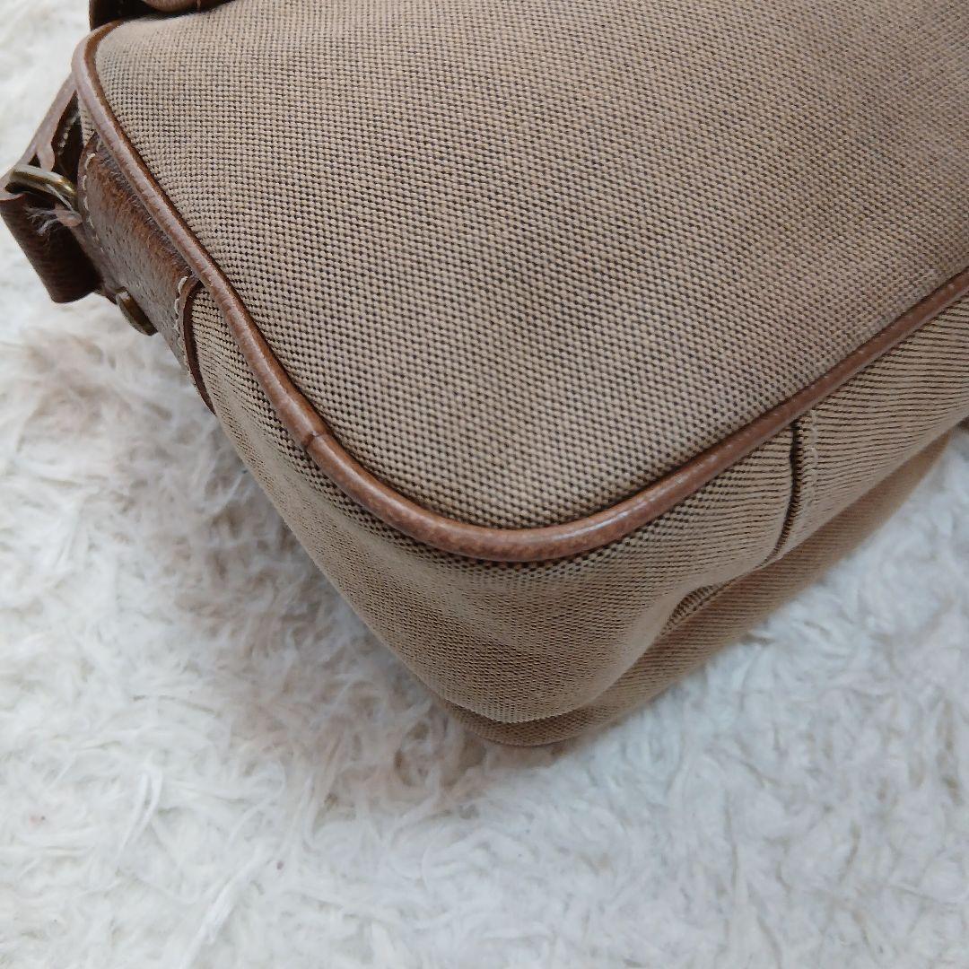 【BURBERRY BLUE LABEL】キャンバス ショルダーバッグ ロゴ刺繍