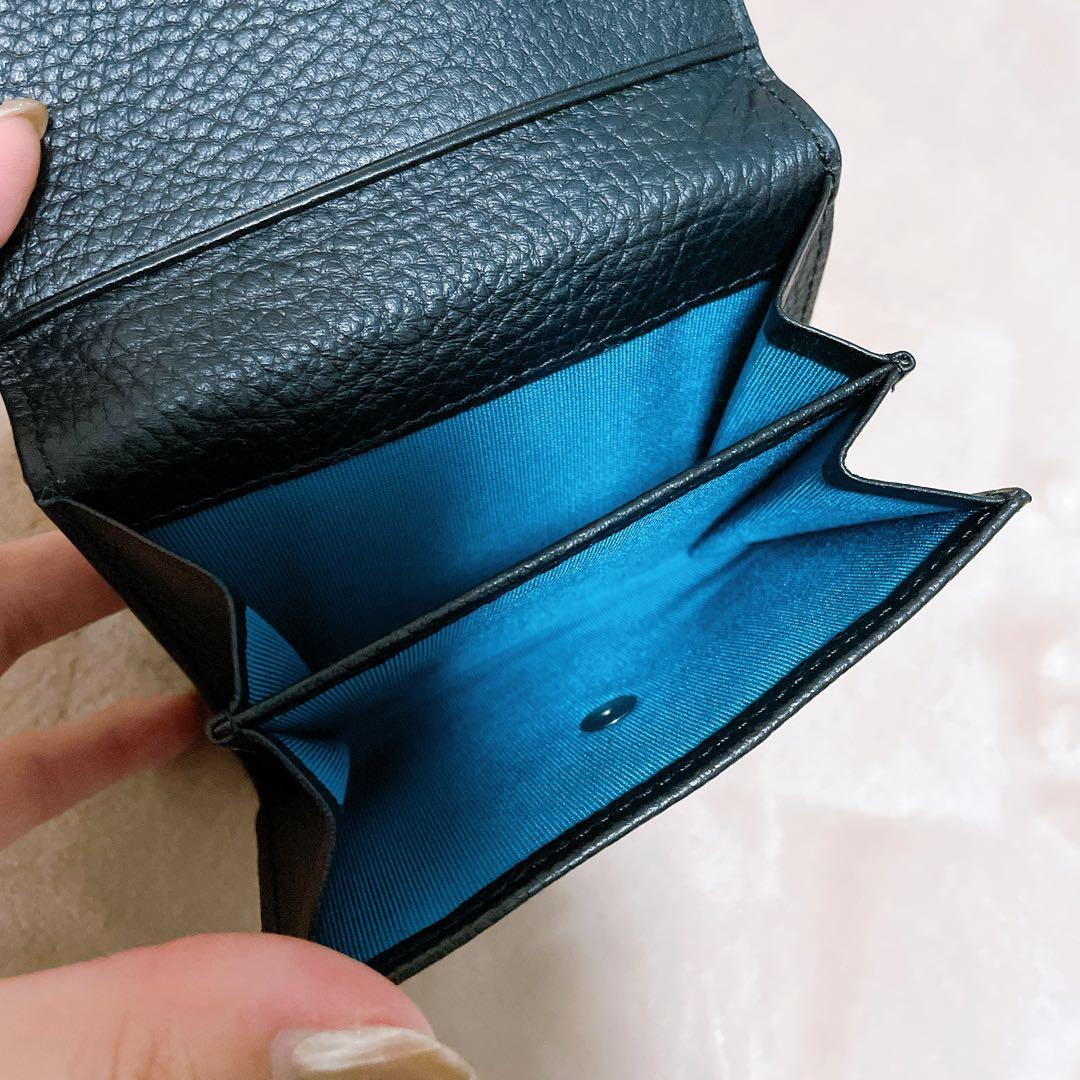 agnès b. 二つ折り財布 黒 レザー