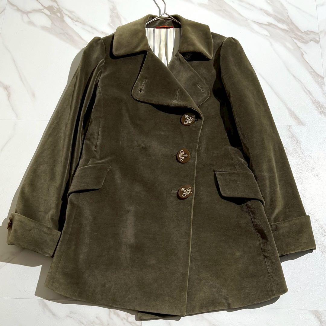 極美品✨ ヴィヴィアンウエストウッド レッドレーベル ベロア コート グリーン