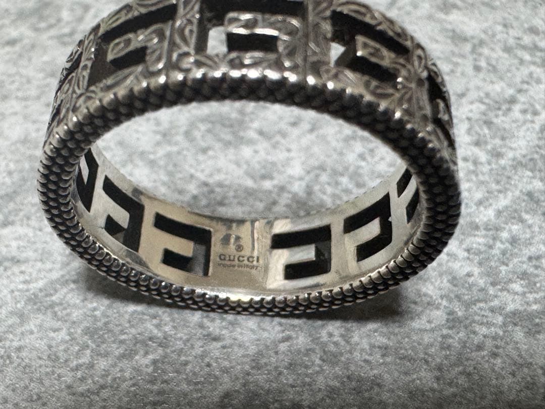 グッチ スクエアG シルバー リング 17号 (実寸16号) アラベスク 925