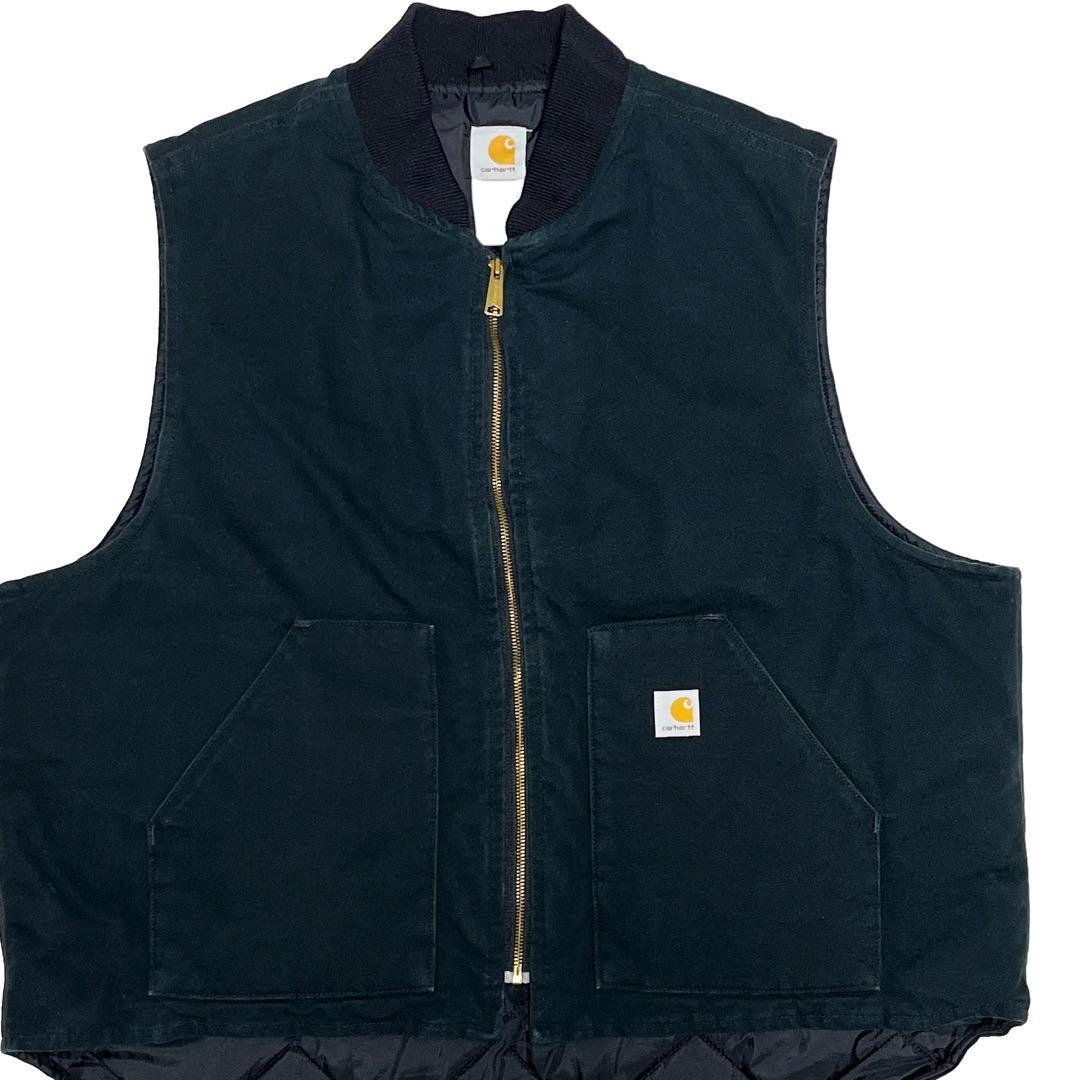 ヨ*ー様 Carhartt ダックベスト ブラック Size XXL位 ビッグサ
