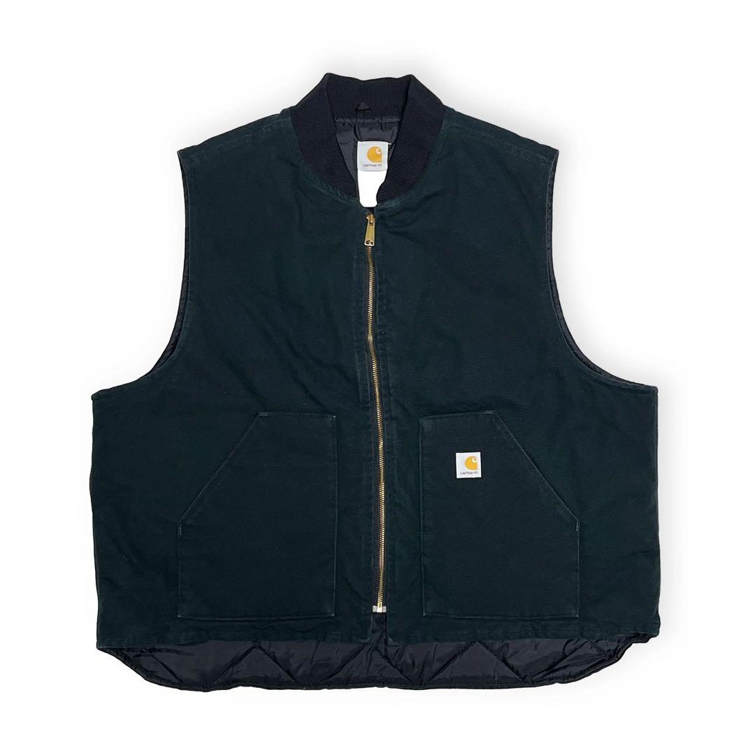 ヨ*ー様 Carhartt ダックベスト ブラック Size XXL位 ビッグサ