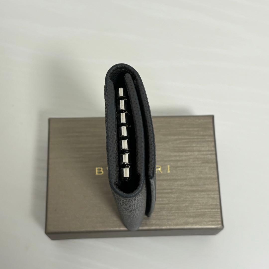 付属品付き ブルガリキーケース 6連フック ダークグレー レザー サークルロゴ