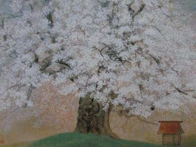 森山知己、【醍醐桜】、希少な額装用画集より、美品、新品額装付