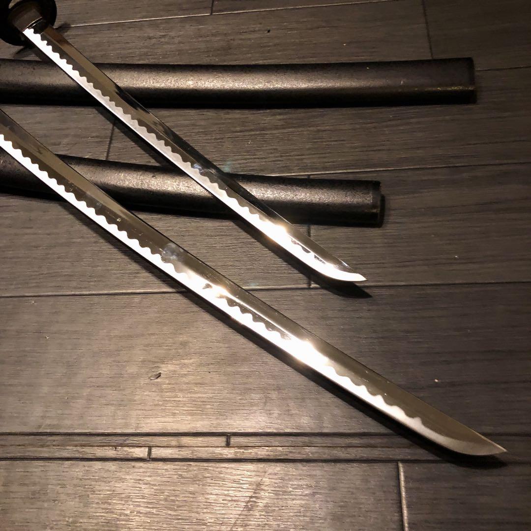 本格模造刀　居合刀　 2本セット　美術刀剣　太刀　脇差　大小セット　茶拵え