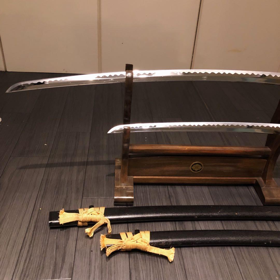 本格模造刀　居合刀　 2本セット　美術刀剣　太刀　脇差　大小セット　茶拵え