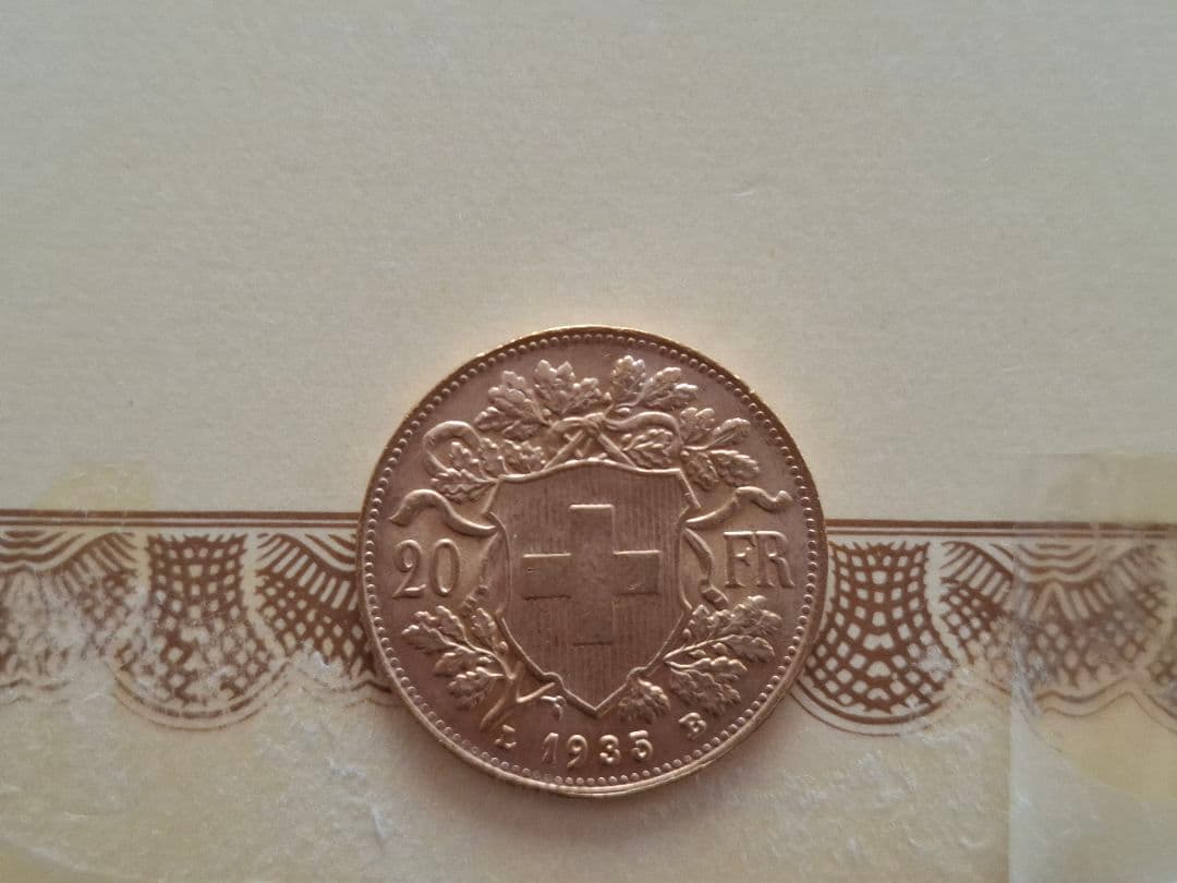 ☆希少☆　アルプスの少女金貨 保証書付き スイス1935年度製純金