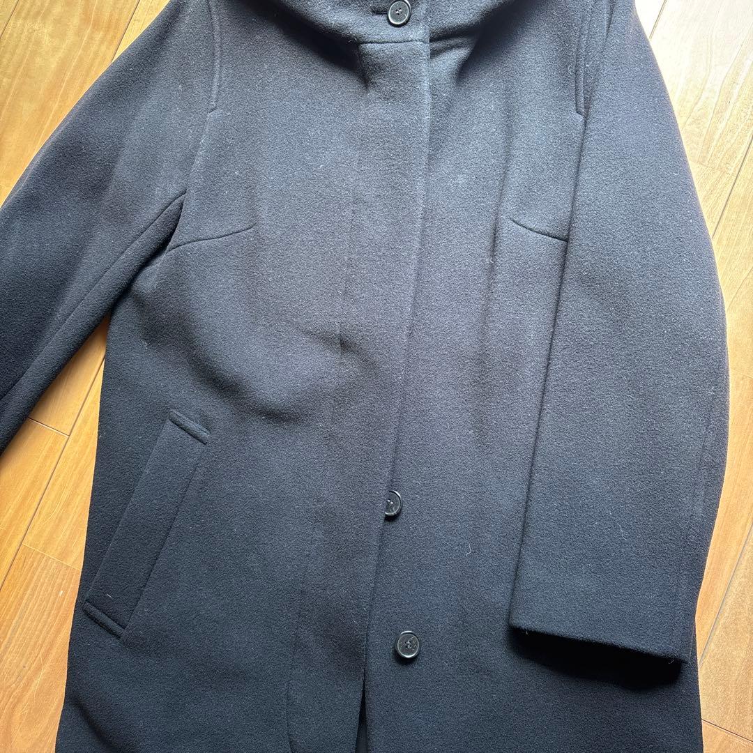 マッキントッシュロンドン44大きいサイズブラック フード付きロングコート15万