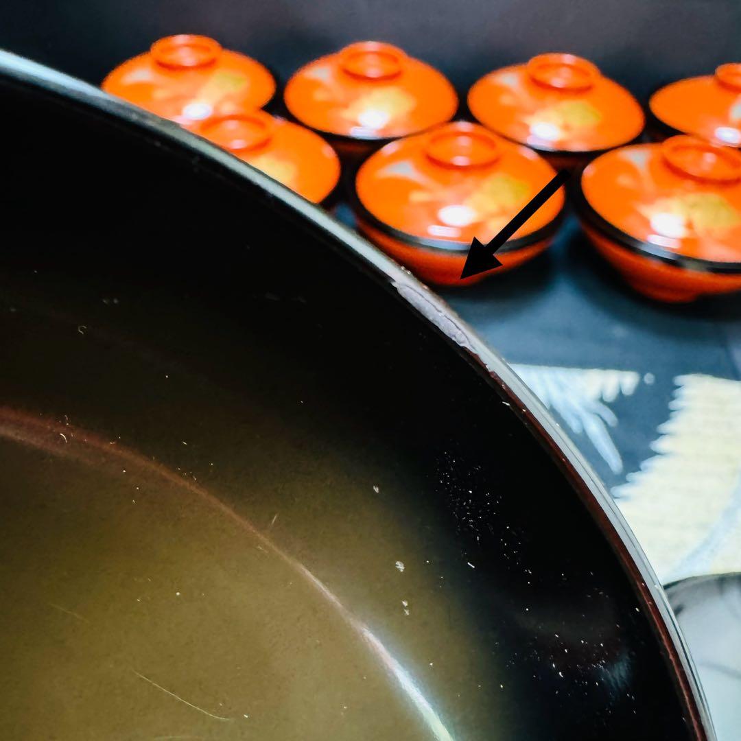 漆器　輪島塗　金蒔絵　沈金　木製　蓋付椀　お煮物椀　吸物椀　10客　共箱　漆芸