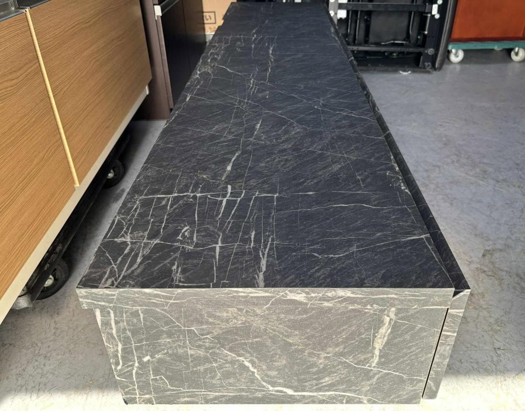 はしりん LOWYA 国産 大理石柄 ローボード 幅180 棚 おしゃれ