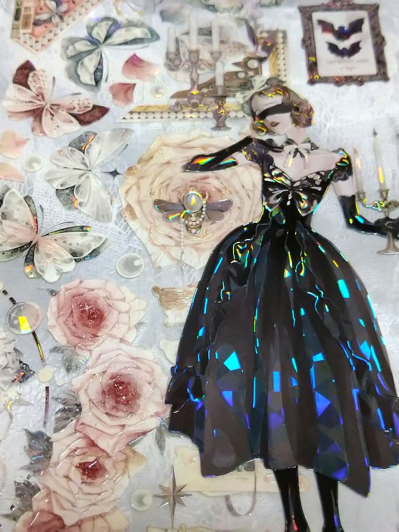 S31＃淬蝶流烟(贝壳光)Shine切り売り海外装飾マステ