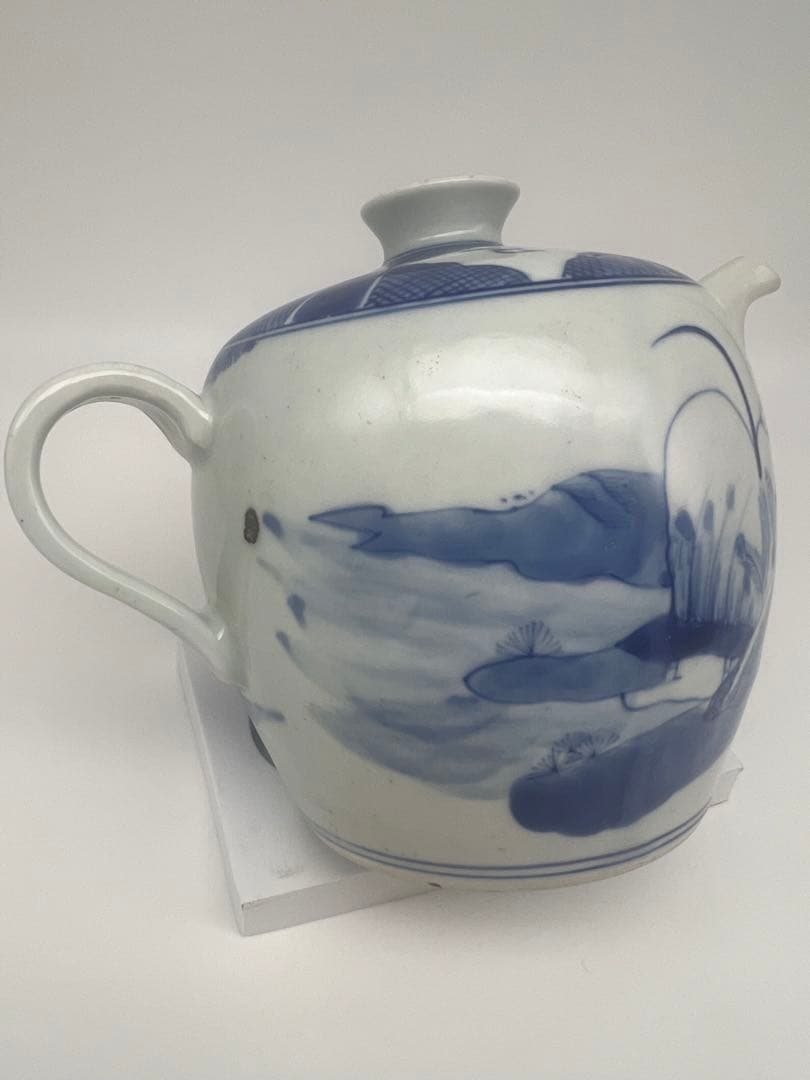 中国民国か清朝染付ティーポット骨董 古美術品コレクション唐物江戸青磁アンティーク