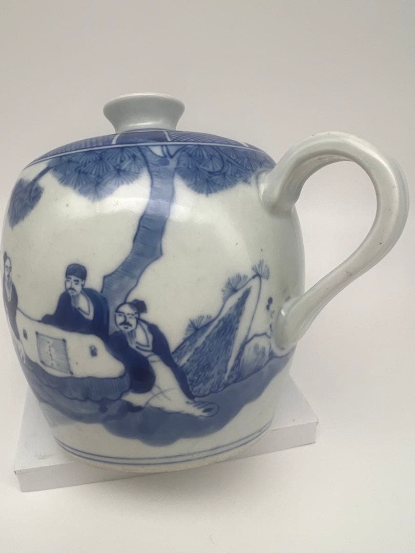 中国民国か清朝染付ティーポット骨董 古美術品コレクション唐物江戸青磁アンティーク