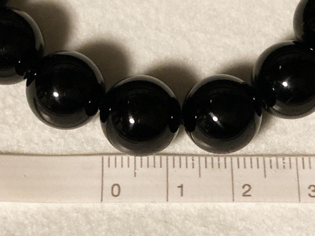 モリオン 黒水晶 ブレスレット 大粒 12mm玉 18粒 内周18cm 天然石