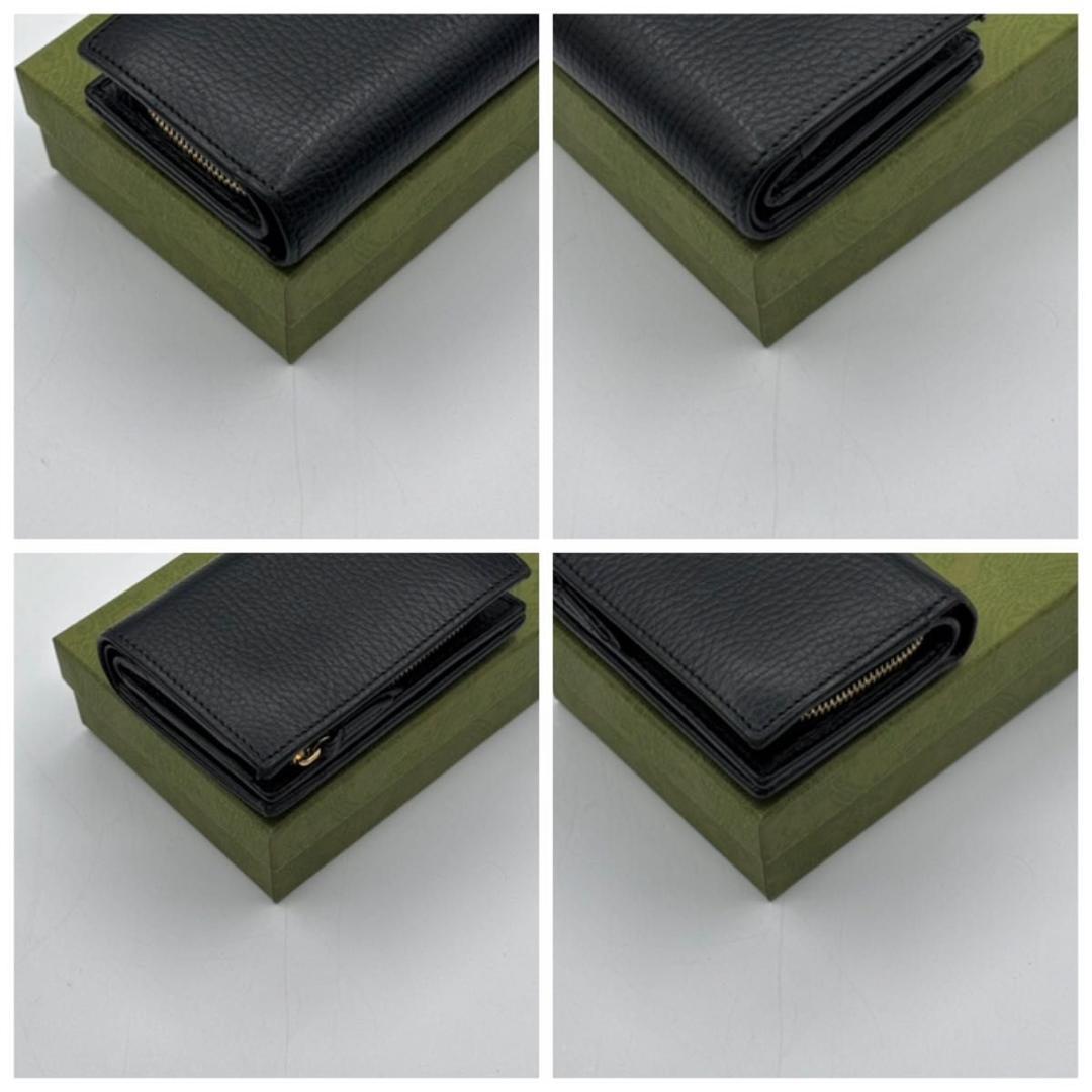 希少 完売品 日本限定 新品同様 箱袋付 グッチ ダブルG 二つ折り財布 黒 赤
