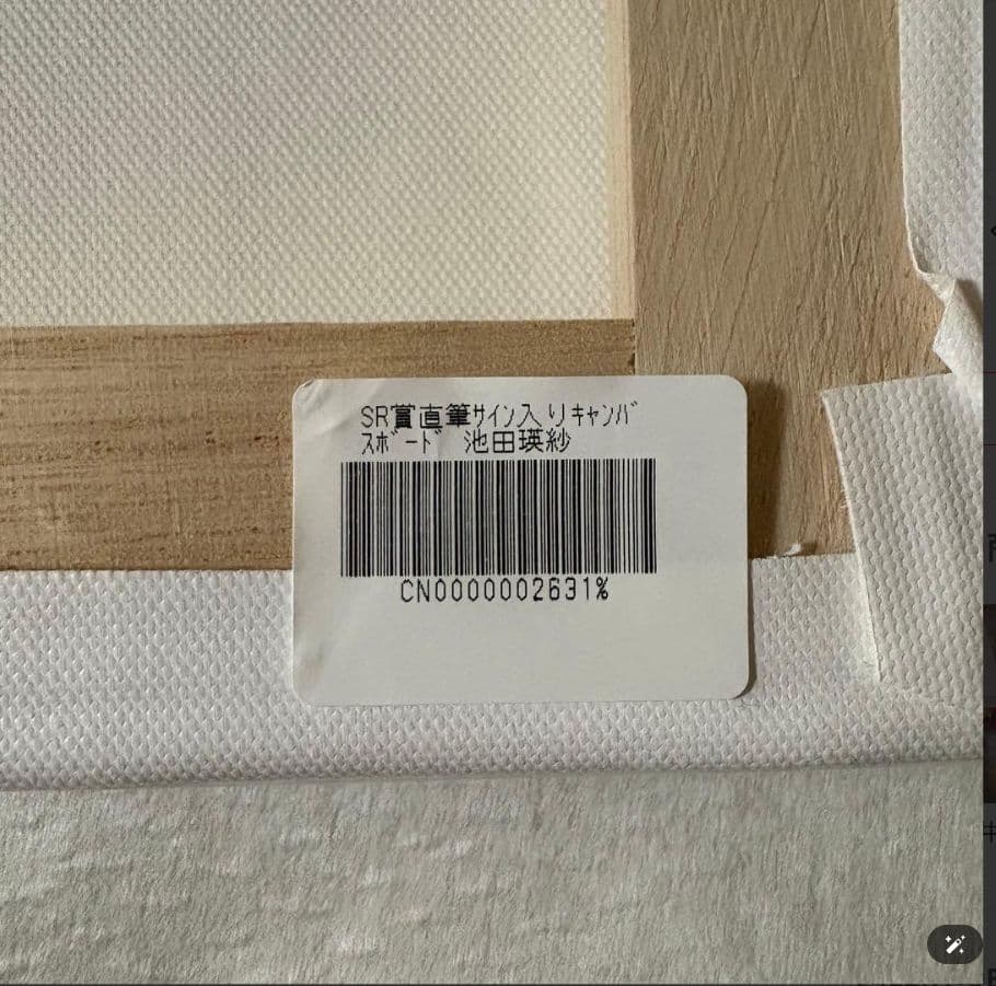 池田瑛紗　池田テレサ　SR賞　キャンバスボード　直筆サイン　アイドル