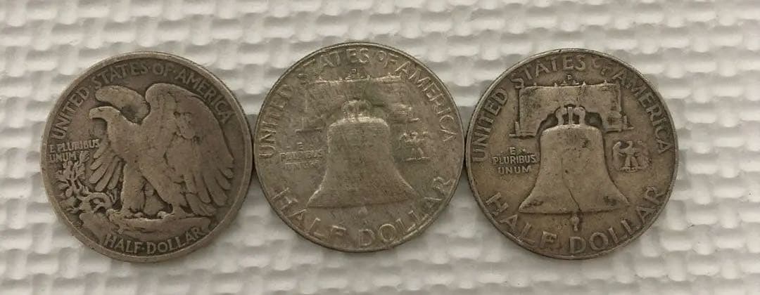アメリカ ハーフダラー銀貨 3枚