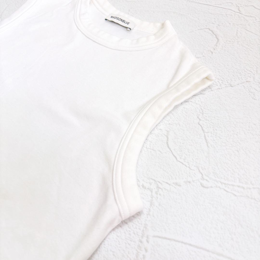 美品 MADISONBLUE クルーネックタンクトップ 白 コットン 日本製 S