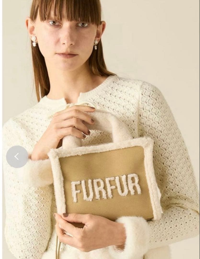 FURFUR ムートンロゴトート　ベージュ