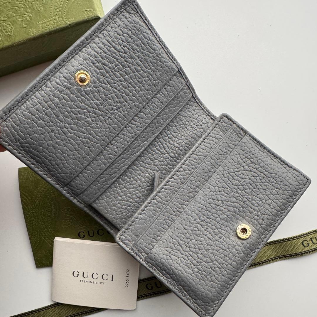 【極上美品】 215 GUCCI グッチ マーモント 2つ折り 財布 コンパクト