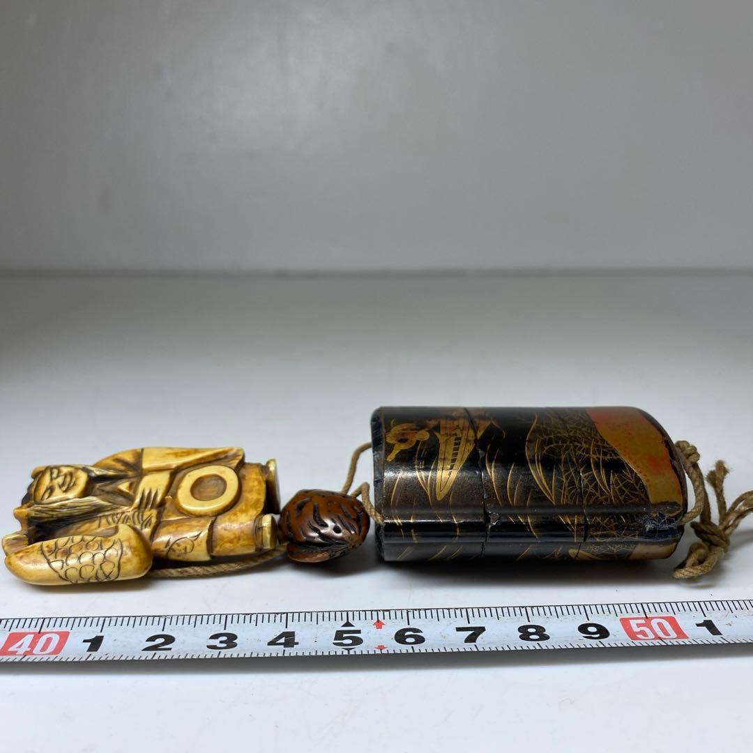 江戸時代　蒔絵印籠　箱付　トヒカル　58g 東N7-1026①