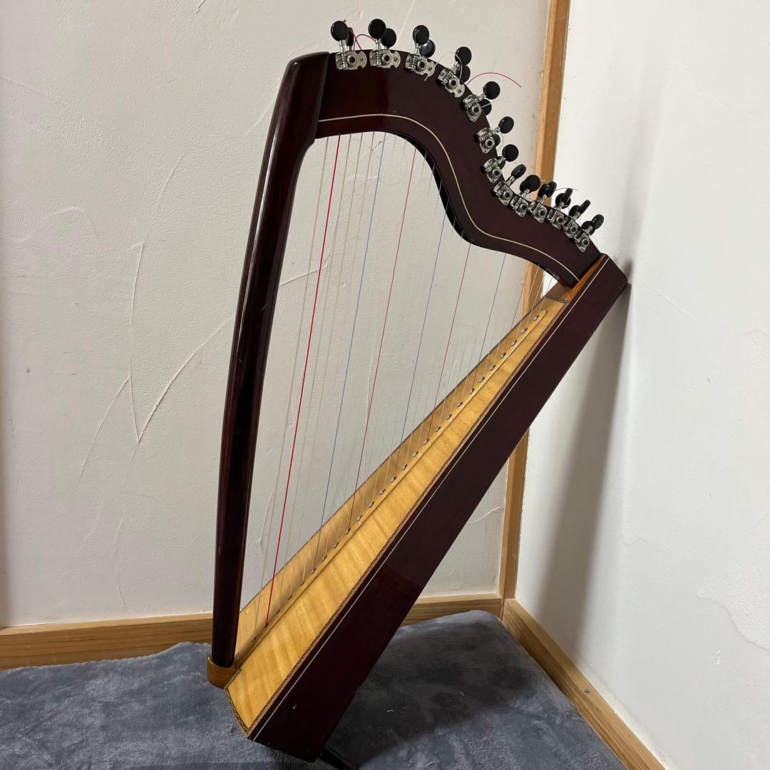 木製ハープ ダークブラウン 26弦 ミニハープ アルパ