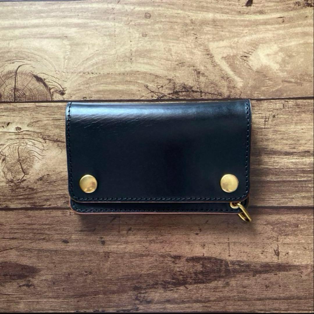 【ぽ】北米ステアハイド トラッカーウォレット150【お札を折らずに収納】