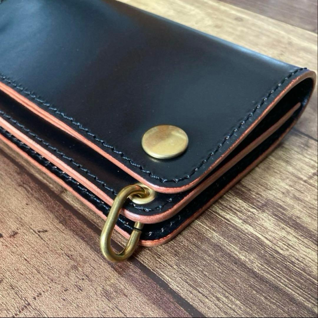 【ぽ】北米ステアハイド トラッカーウォレット150【お札を折らずに収納】