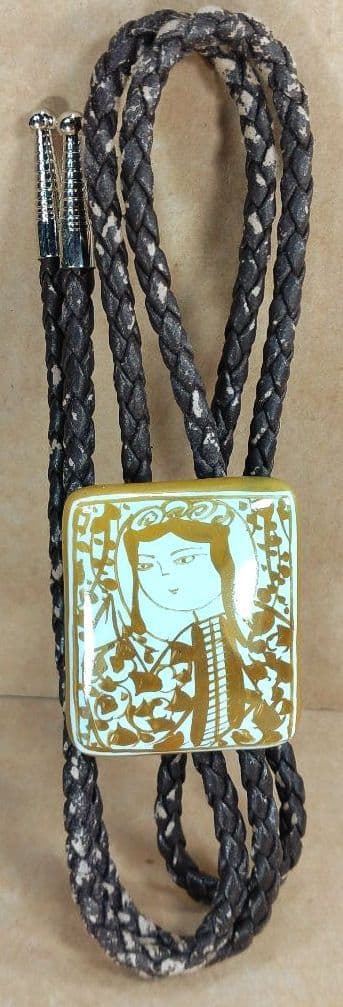 【本物保証】人間国宝 加藤卓男≪ラスター彩 陶板≫ループタイ 共箱 栞 陶器美品