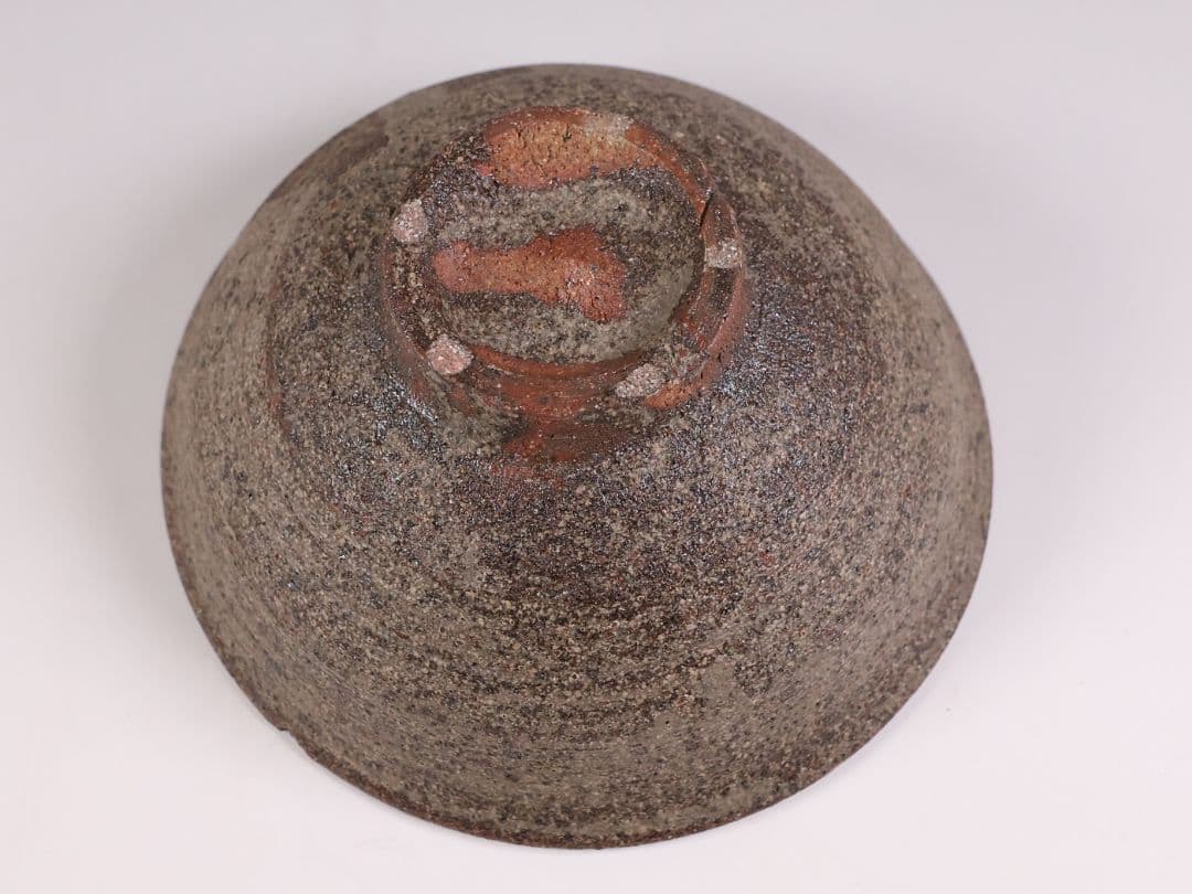 茶道具 陣出窯 澤田酔云 柿の蔕 茶碗 共箱 共布 瀬戸焼 陶芸【MB72】