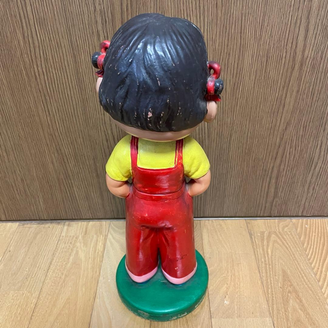 不二家　ペコちゃん首ふり人形　木製台