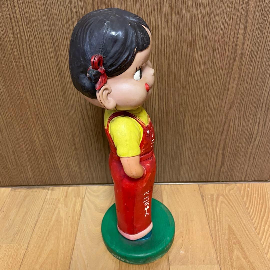 不二家　ペコちゃん首ふり人形　木製台