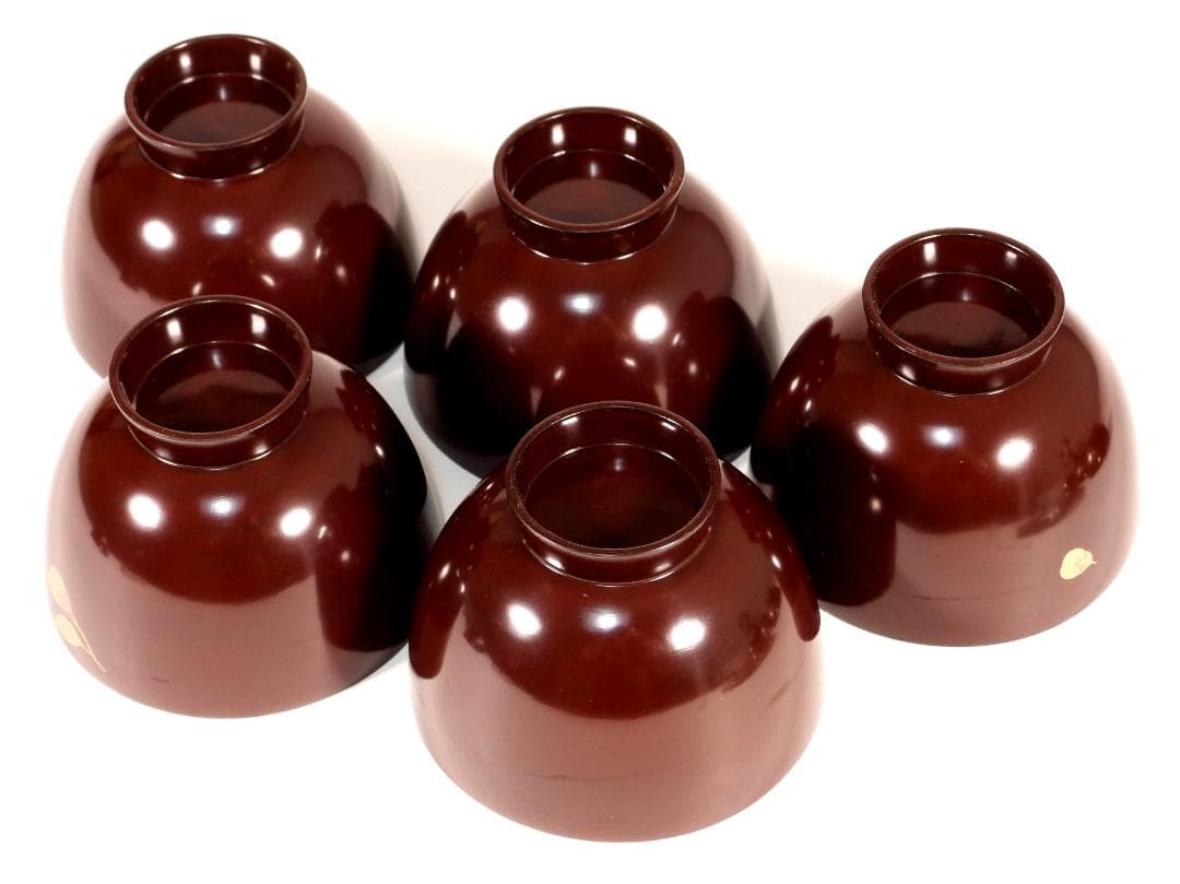 金蒔絵 木製 漆器 輪島金沢能登 汁椀蓋碗5客セット 小吸物碗