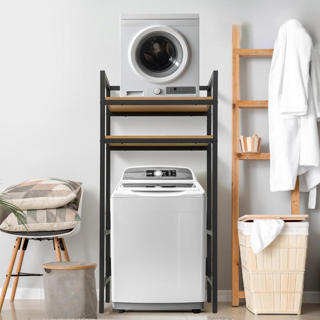 訳ありランドリーラック 洗濯機ラック 収納棚 頑丈 フック付き 洗濯機収納