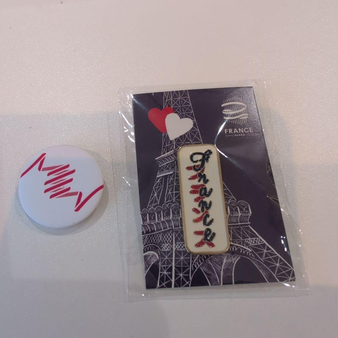 万博フランス館 ピンバッジ　缶バッチ　2点　万博フランスパビリオン　ピンバッチ